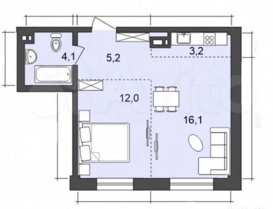 Продажа 2-комнатной квартиры 41 м², 2/10 этаж