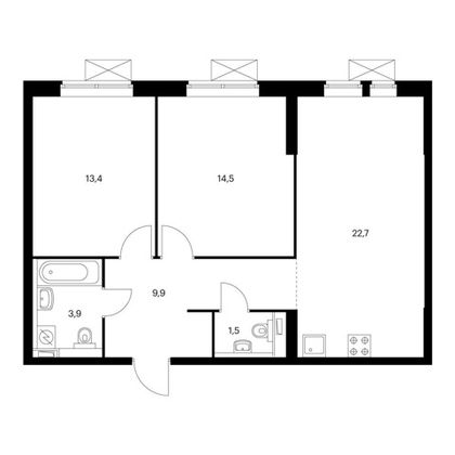 Продажа 2-комнатной квартиры 66 м², 23/33 этаж