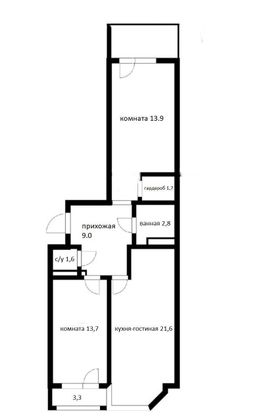 Продажа 2-комнатной квартиры 66 м², 4/17 этаж