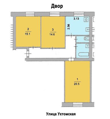 Продажа 3-комнатной квартиры 76,2 м², 2/5 этаж