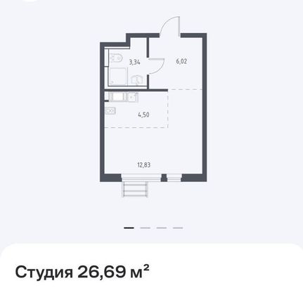 Продажа квартиры-студии 26,7 м², 9/17 этаж