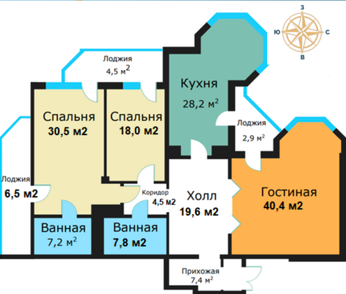 Продажа 3-комнатной квартиры 178 м², 6/20 этаж