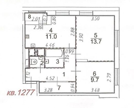 Продажа 2-комнатной квартиры 50 м², 3/24 этаж