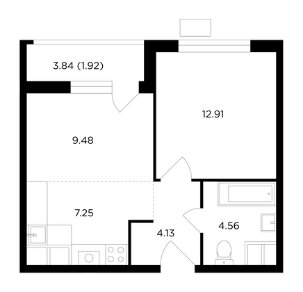Продажа 2-комнатной квартиры 40,3 м², 6/8 этаж