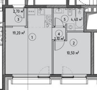Продажа 1-комнатной квартиры 37,5 м², 20/30 этаж