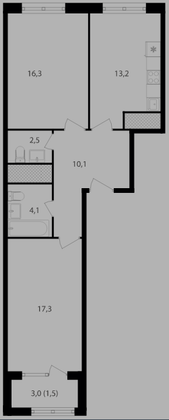 Продажа 2-комнатной квартиры 64,8 м², 9/20 этаж
