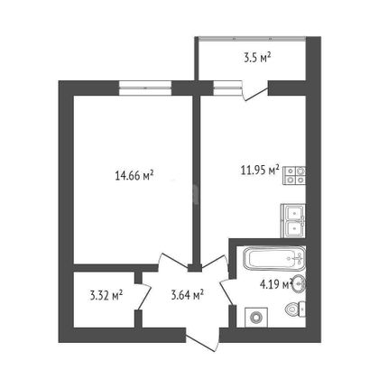 Продажа 1-комнатной квартиры 37 м², 5/13 этаж