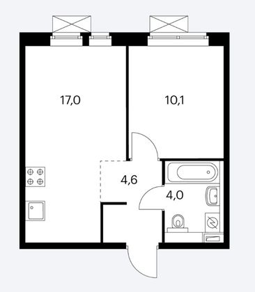 Продажа 1-комнатной квартиры 35,3 м², 19/25 этаж