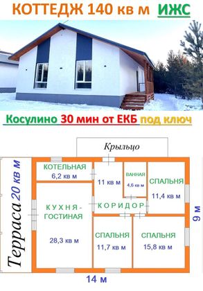 Продажа дома, 120 м², с участком 8 соток