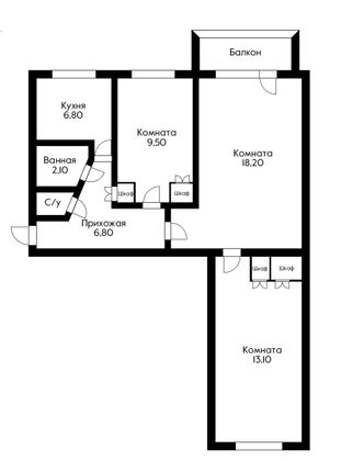 Продажа 3-комнатной квартиры 58,2 м², 5/5 этаж