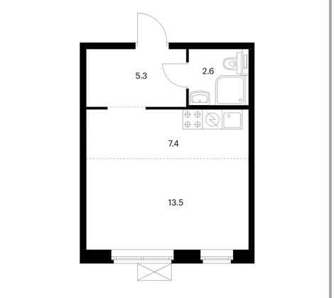Продажа квартиры-студии 28,8 м², 14/25 этаж