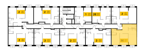 Продажа 3-комнатной квартиры 61,7 м², 5/15 этаж