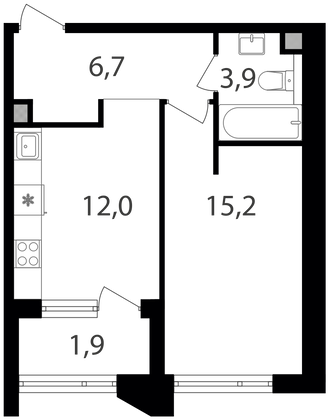 Продажа 1-комнатной квартиры 39,7 м², 5/17 этаж