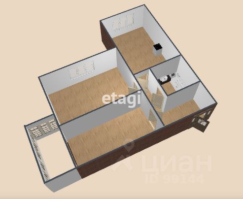 Продажа 2-комнатной квартиры 53,4 м², 4/5 этаж