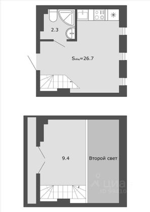 Продажа квартиры-студии 26 м², 3/6 этаж