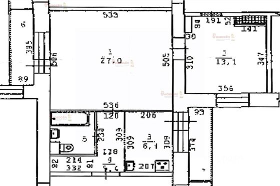 Продажа 2-комнатной квартиры 55,8 м², 5/9 этаж