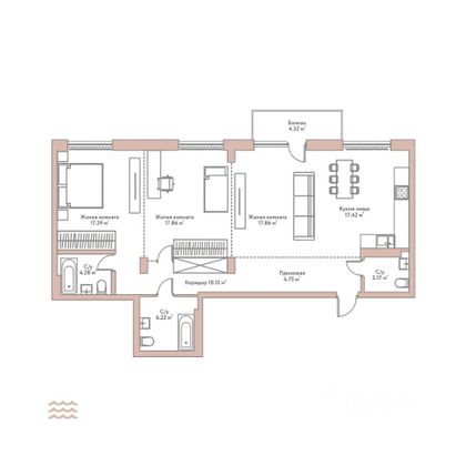 Продажа 4-комнатной квартиры 107 м², 6/10 этаж