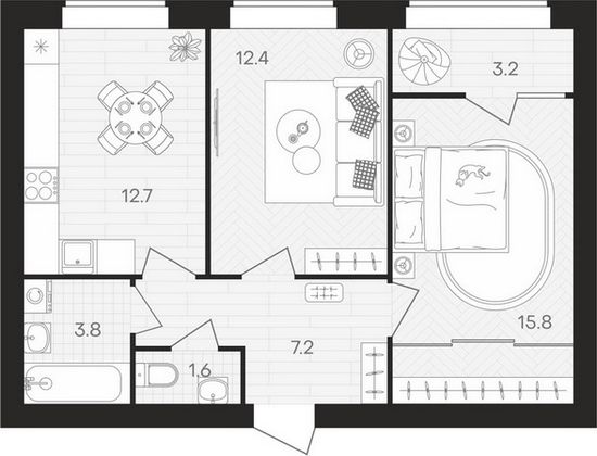 Продажа 2-комнатной квартиры 56,7 м², 10/10 этаж
