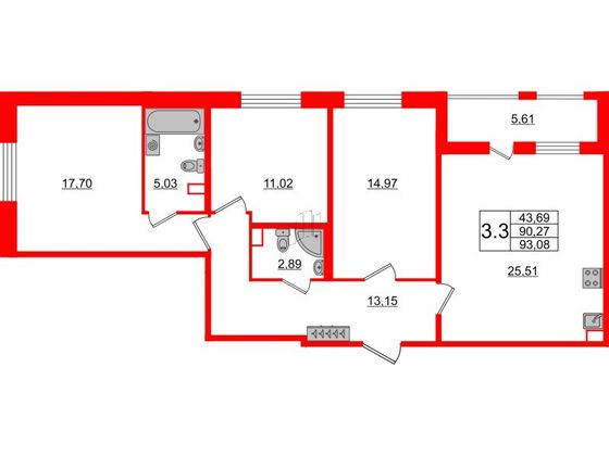 Продажа 3-комнатной квартиры 89 м², 1/12 этаж