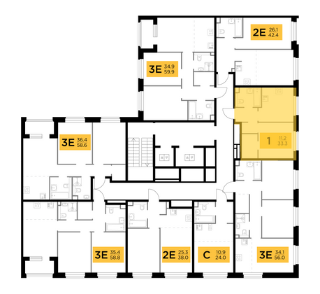 Продажа 1-комнатной квартиры 33,3 м², 10/12 этаж