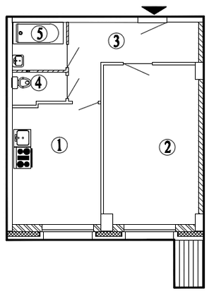 43,6 м², 1-комн. квартира, 2/24 этаж