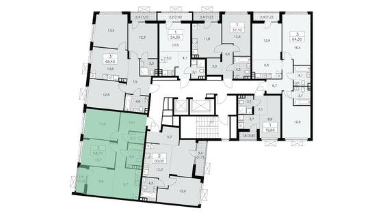 Продажа 3-комнатной квартиры 58 м², 13/15 этаж