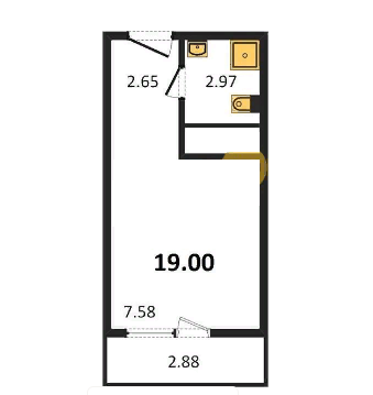 Продажа квартиры-студии 19,1 м², 11/25 этаж