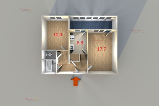 Продажа 2-комнатной квартиры 48,1 м², 5/16 этаж