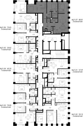 Продажа 3-комнатной квартиры 88,8 м², 21/26 этаж