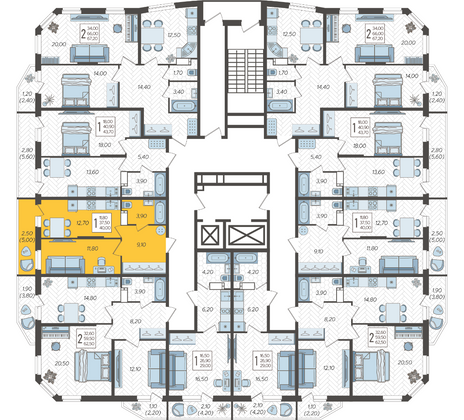 Продажа 1-комнатной квартиры 40 м², 11/16 этаж