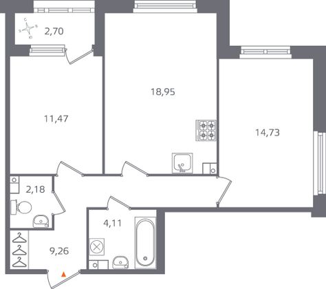 Продажа 2-комнатной квартиры 62 м², 3/17 этаж