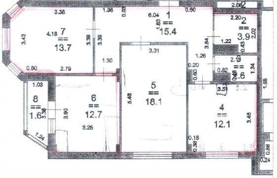 Продажа 3-комнатной квартиры 78 м², 8/17 этаж