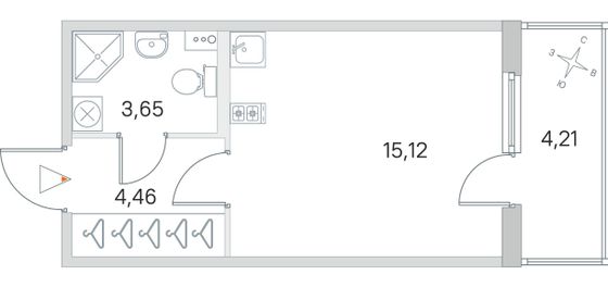 Продажа квартиры-студии 24,5 м², 1/4 этаж