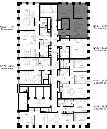 Продажа 2-комнатной квартиры 56,8 м², 5/27 этаж