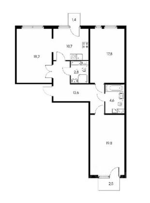 Продажа 3-комнатной квартиры 88 м², 10/14 этаж