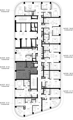 Продажа 1-комнатной квартиры 41,5 м², 18/49 этаж