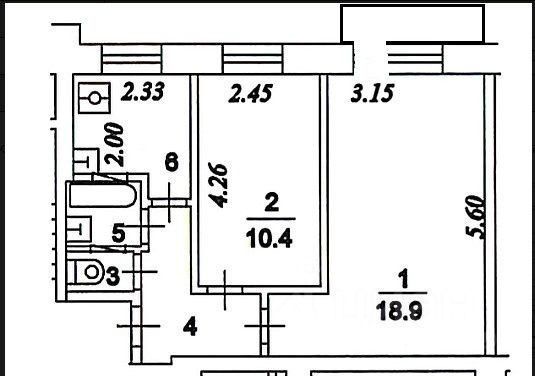 Продажа 2-комнатной квартиры 40,3 м², 6/9 этаж