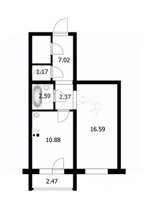 Продажа 1-комнатной квартиры 41 м², 9/10 этаж