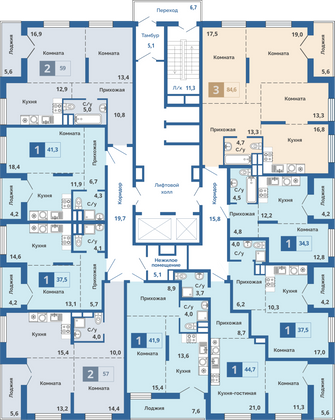 Продажа 1-комнатной квартиры 44,7 м², 6/15 этаж