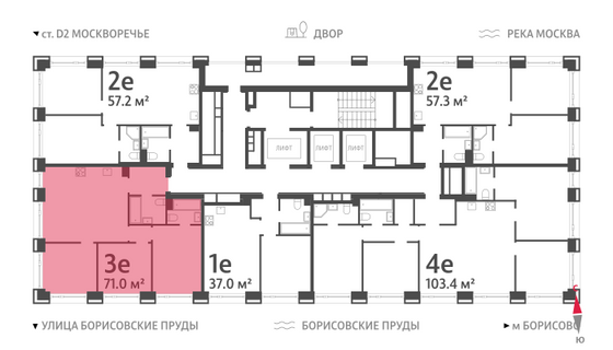 Продажа 3-комнатной квартиры 71 м², 24/52 этаж