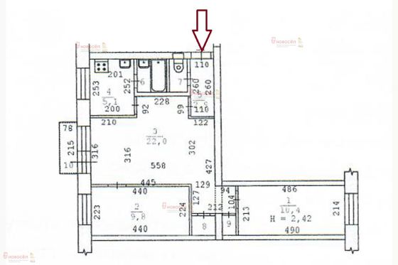 Продажа 3-комнатной квартиры 55,5 м², 5/5 этаж