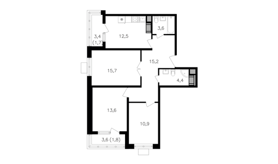 Продажа 3-комнатной квартиры 79,4 м², 20/27 этаж