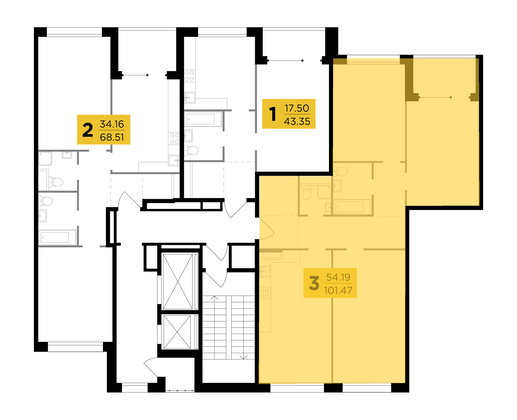 Продажа 3-комнатной квартиры 101,5 м², 5/12 этаж
