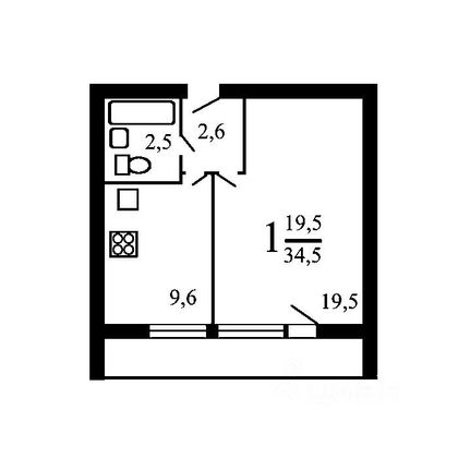 Продажа 1-комнатной квартиры 42 м², 13/16 этаж