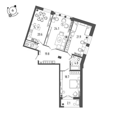 115,5 м², 3-комн. квартира, 7/18 этаж