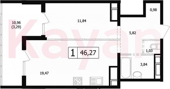 Продажа 2-комнатной квартиры 39,6 м², 11/24 этаж