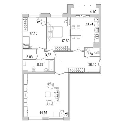Продажа 3-комнатной квартиры 142 м², 2/9 этаж