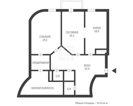 Продажа 3-комнатной квартиры 95,8 м², 5/5 этаж