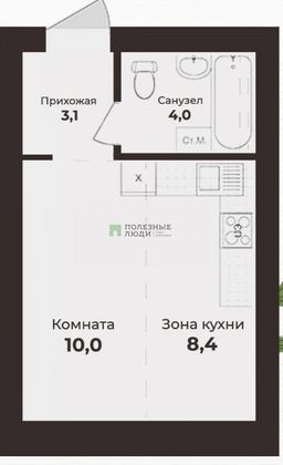 Продажа квартиры-студии 26 м², 2/6 этаж