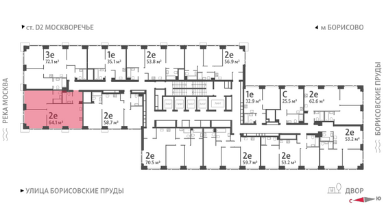 Продажа 2-комнатной квартиры 64,1 м², 11/52 этаж